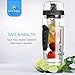 esLife 32 OZ Fruit Infuser Water Bottle with Large BPA Free Tritan Infusion Bottle Flip Top Lid & Dual Anti-Slip Grip Drinking Cup for Sports, Camping and Homeuse--Black