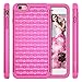iPhone 6 Plus Case, iPhone 6 Plus Bling Case, Style4U Studded Rhinestone Crystal Bling Hybrid Armor Case Cover for iPhone 6 Plus 5.5 Inch with 1 HD Screen Protector and 1 Stylus [Hot Pink/Hot Pink]