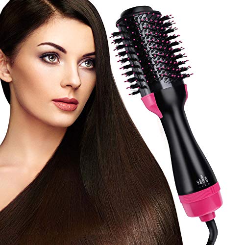 SubClap Hair Dryer Brush Hot Air Spin Comb, 3 in 1 Dry/Straighten/Curl Electric Blow Dryer Hair Negative Ionic Straightening and Curly 3 Modes Hair Comb Styling Brush Styler for Women