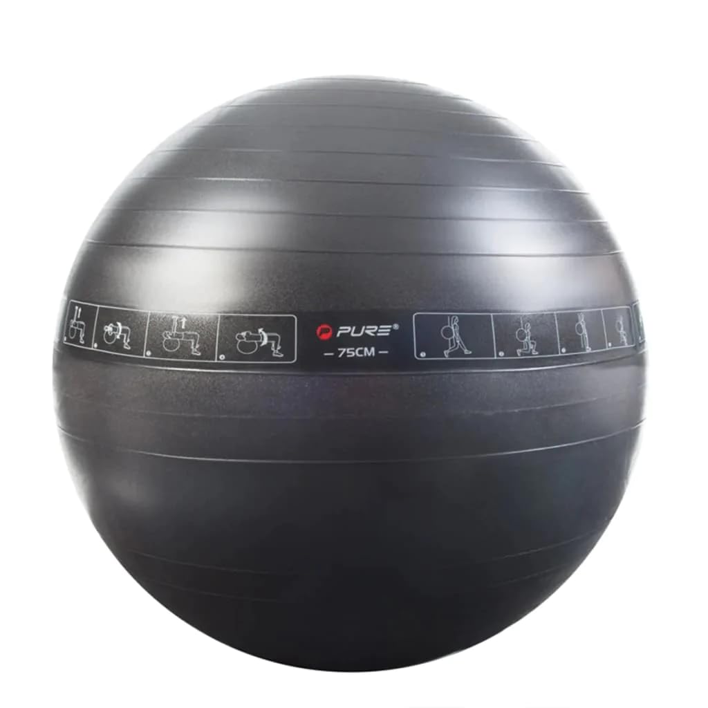 Pure2Improve Unisex Adult Exercise Ball 75cm Exercise Ball 75cm - Black,.