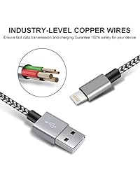 Corta cable Lightning cable de carga iPhone 4 Pack 1 ft trenzado Cable cargador de iPhone Cable de carga rápida y de sincronización de datos para iPhone X 8 7, 6S, 6 plus, iPad 2, 3, 4 mini, iPad Pro, Air, iPod Nano Touch (Negro)