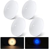 acegoo RV LED Ceiling Dome Light w/Switch 4.5&rdquo; RV Lights Interior 12V Overhead Puck Light for Motorhome Camper Trailer Boat, Dimmable White Light &amp; Blue Nightlight, Surface Mount,4-Pack (3000K