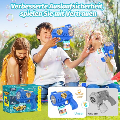 Vansky Automatic Children's Bubble Gun for Party: Bubble Machine with LED Light & 110 ml Tank One Button Start Bubble Gun with 8000+ Soap Bubbles for Children's Birthday Parties (3+ Years)