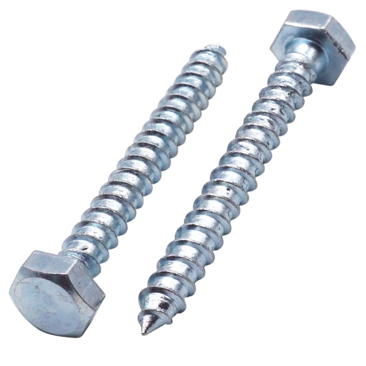 SKIR'CO (80 pcs) DIN 571 Zinc Plated Steel Hexagon Wood Screws M6 x 50 mm, Coach Screws, Hex Screw, Lag Bolts