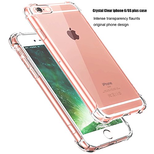 [2Pack]iPhone 6S Plus Case iPhone 6 Plus Case, CaseHQ Crystal Clear Enhanced Grip Protective Defender cover Soft TPU Shell Shock-Absorption Bumper Anti-Scratch Air Cushioned 4 Corners-clear+clear - Thumbnail 5