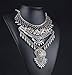 Fashion Vintage Crystal Zinc Alloy Big Pendant Bib Chain Statement Necklace for Women