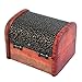 Bronze Tone Embossed Flower Old Stye Wooden Jewelry Box Case