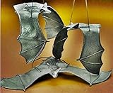 6 Rubber Hanging Bats on Strings - 13 Inch