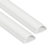 D-Line 30x15mm Cable Trunking 2m Pack Half Round Self-Adhesive White