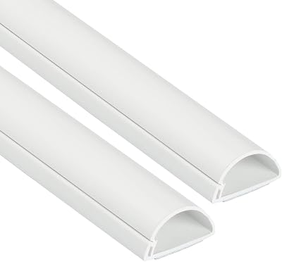 D-Line 30x15mm Cable Trunking 2m Pack Half Round Self-Adhesive White