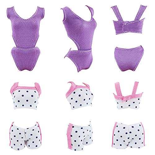 E-TING 5 Sets Handmade Swimwear Beach Bikini Bathing Swimsuits Outfits for 11.5 Inches Girl Dolls