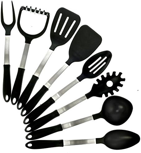 KitchZen 8 Piece Stainless Steel Cooking Utensils Set, MADE IN USA