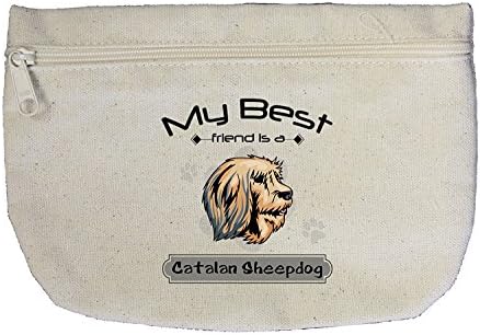 Canvas Zipper Pouch Bag My Best Friend Is Catalan Sheepdogdog Greicmn