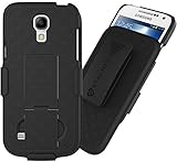 Samsung Galaxy S4 Mini Case Stalion® Secure Holster Shell & Belt Clip Kickstand Combo (Jet Black) 180° Degree RotatingLocking Swivel + Shockproof Protection