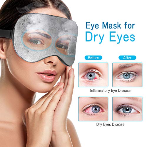 Eye Mask for Dry Eyes - Mavogel Moist Heat Eye Compress, Microwave Hot/Freezer Cold Sleep Mask for Puffy Eyes & Dry Eyes, Natural Semen Cassiae Sleep Mask Healthy Therapies