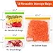 Reusable Storage Bags - 12 Pack BPA Silicone and Plastic Free (2 Reusable Freezer Gallon Bags + 4 Reusable Sandwich Bags + 6 Thick Reusable Snack Bags) Ziplock Kids Lunch Bag for Large Food baggies