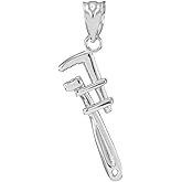 Claddagh Gold Fine 925 Sterling Silver Monkey Wrench Charm Pendant