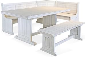 Sunny Designs Solid Wood Breakfast Nook Set (Marble White)