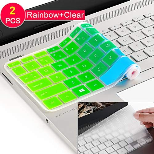 [2 Pcs] Silicone Keyboard Cover Skin for 2019 2018 HP 14 inch Laptop