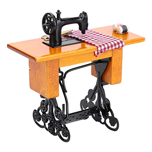 Fdit Puppenhaus Miniaturmöbel Holz Nähmaschine für Puppenhaus Zubehör Dekor Spielzeug Handwerk Dekoration 1:12 – Bild 7