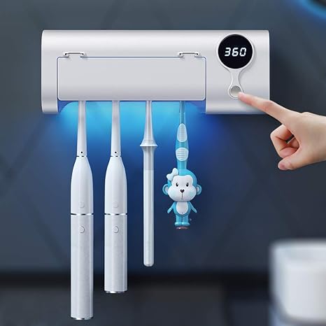 Amazon Com Desinfectante Para Cepillo De Dientes Mimore Desinfectante Y Soporte Para Cepillo De Dientes Con Funcion De Esterilizacion Desinfectante Uv Para Bano Montaje En Pared Inalambrico Recargable Home Kitchen
