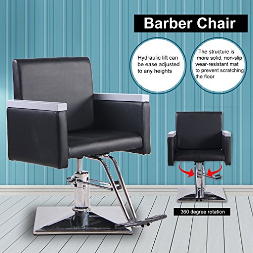 image for Homgrace Classic Hydraulic Barber Chair, Adjustable Styling Square Hai