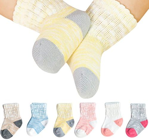 TRAVEL BUS Unisex-Baby Newborn Soft Cotton Infant Socks(6 Pack Socks) (M/1-3 Year, Bamboo)