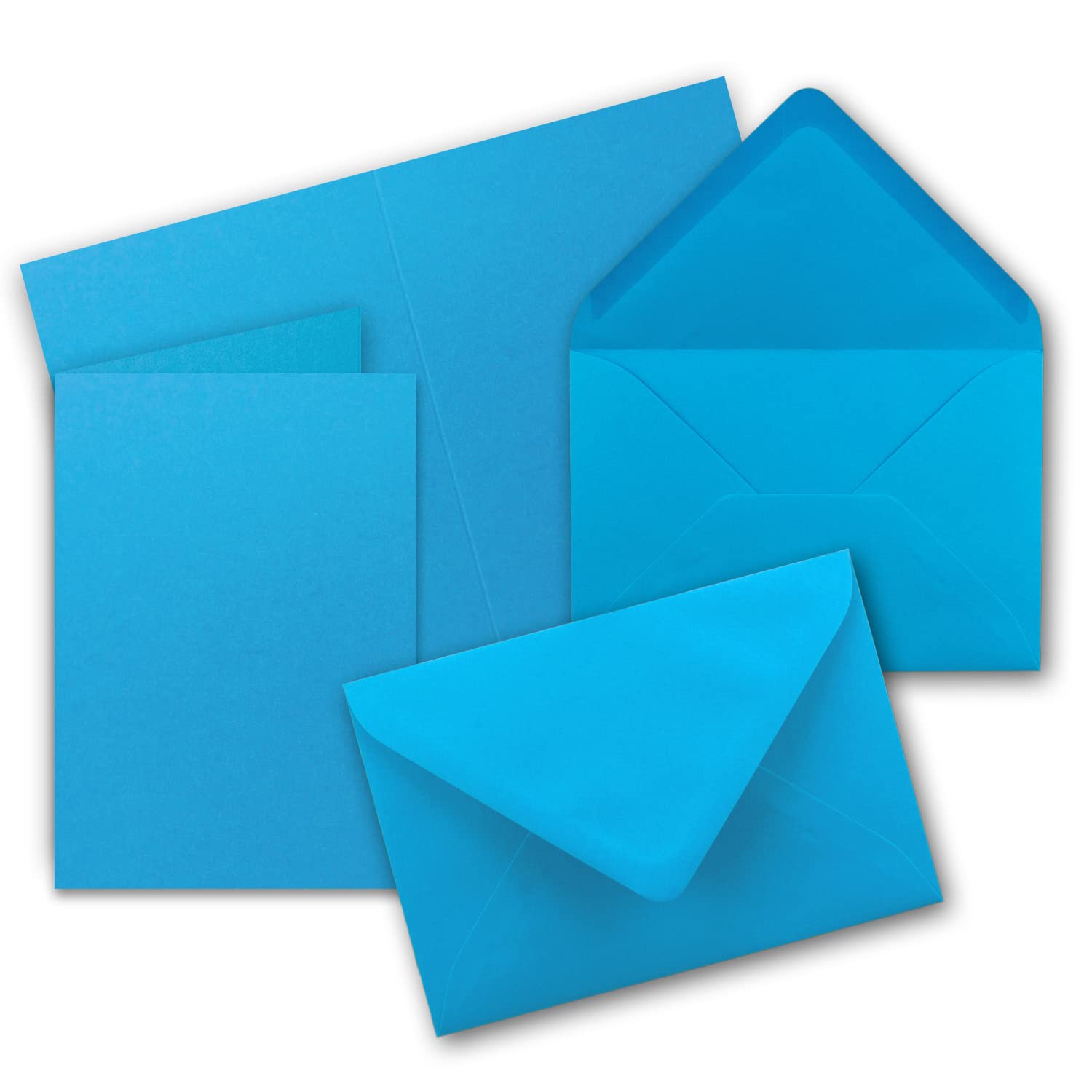 Folding Cards A6 - C6 Gummed Edges Without Box 20 Karten-Sets Azure Blue — image 1