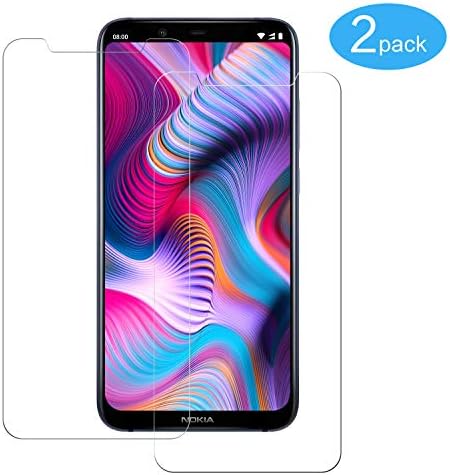 Vkaiy Nokia 8.1 Screen Protector [2 Pack] Nokia 8.1 Tempered Glass Screen Protector [Case Friendly][HD Clear][Anti-Scratch][9H Hardness] Glass Screen Protector for Nokia 8.1