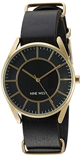 Nine west women s nw/1942bkbk gold-tone slip through black strap …