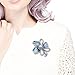 Glamorousky Flower Brooch with Silver Austrian Element Crystal and Grey Fashion Pearl