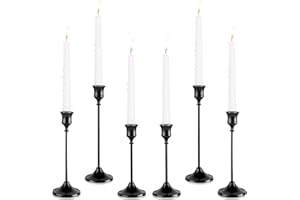 Tunyet Candlestick Holders, 6PCS Metal Taper Candle Holder, Black Candle Holders for Candlesticks, Candle Holder for Halloween Decorations