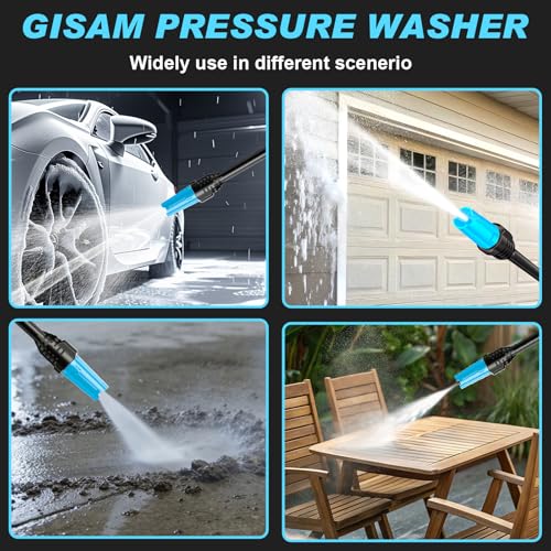 Pressure Washer, 2400W 220Bar 540L/H Electric Pressure Washers with Hose Reel & 8m Hose, Soap Bottle, Foam Nozzle & High Pressure Spray Gun for Cleaning Cars, Fences, Patios, Gardens & Driveways