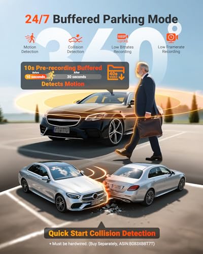 Vantrue N5S 4 Channel 360 Degree WiFi Dash Cam, STARVIS 2, IR Night Vision, 2.7K+1080P*2+1440P Front Rear Inside Dashcam, Voice Control, GPS, 24 Hours Parking Mode, IR Night Vision, Support 1TB Max