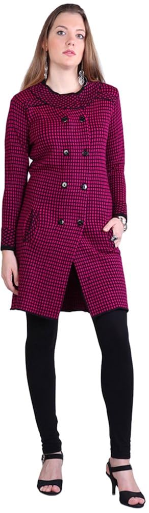 montrex pink double breasted coat for women