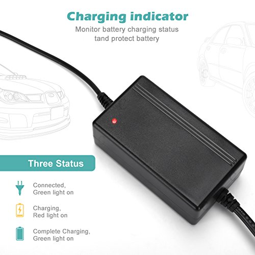 LOETAD 12V 1.5Amp Car Battery Charger Portable SLA Maintainer Auto Trickle Charging with Detachable Alligator and Ring Clips for Automotive Vehicle Motorcycle Lawn Mower Marine - Thumbnail 3
