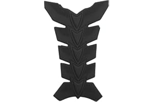 Qiilu Motorcycle Sticker, 3D Black Rubber Tank Pad Protector Oil Gas Tank Pad Fish Bone Protector Pad Decor Black for Motorcy