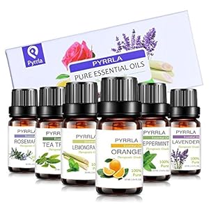 Essential Oils set Gift 6/10ml, Aromatherapy essential oil Basic Sampler Gift Set & Kit (Orange,Lavender,Tea Tree,Peppermint,Lemongrass,Rosemary)