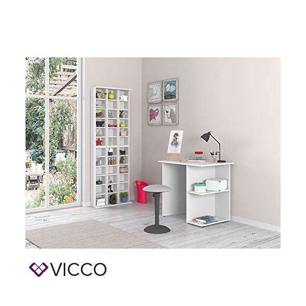 Vicco Schreibtisch Simple, Arbeitstisch fÃ¼r das BÃ¼ro, WeiÃ, 82 x 60 cm – Bild 7