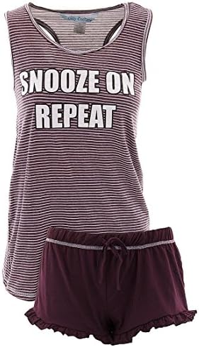 Cozy Couture Juniors Snooze On Repeat Shorty Pajamas S