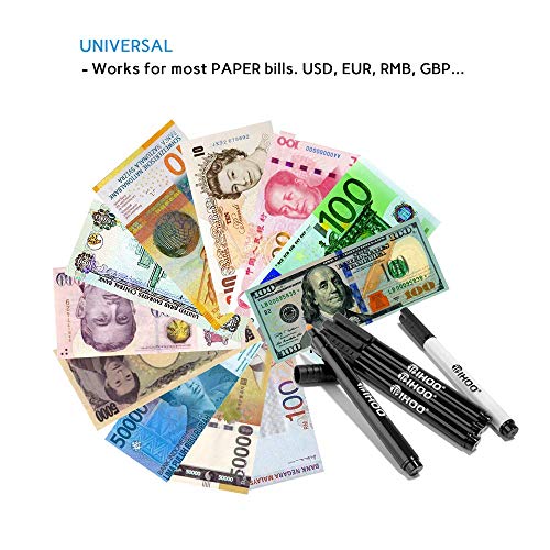 TIHOO Counterfeits Pen, Fake Money Marker, Counterfeit Bill Detector Pen, Counterfeits Money Detector Pen (5 Pack)