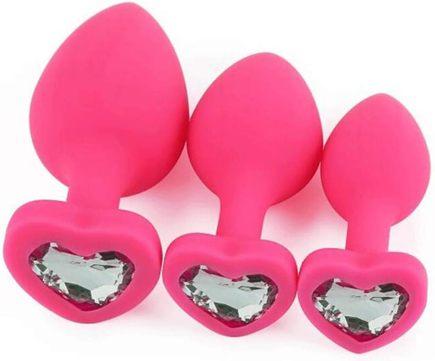 LLFX Silicone 3PCS Bútt Plug for Women Soft and Comfortable 3 Different Sizes Waterproof Jeans,Sunglasses (Color : Transparent)