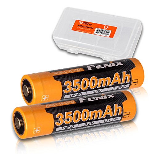 Two pack: fenix arb-l18 button-top 3500mah 18650 protec…