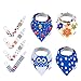 Blulu Baby Bandana Drool Bibs Gift Set with Pacifier Clips Holders