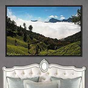 signwin Framed Canvas Wall Art Greenlands Aerial Dark...