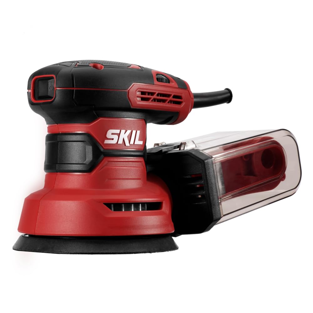SKIL 5” Random Orbital Sander with Cyclonic Dust Box & 3pc Sanding Sheet - SR211601, Multicolor