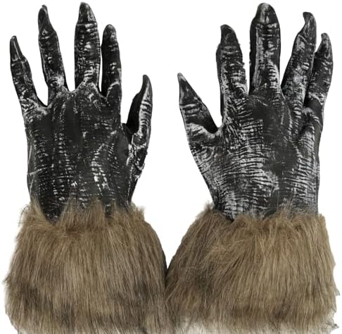 Amazon.com: Zagone Killer Wolf Gloves, Grey Fingers Faux Fur Black