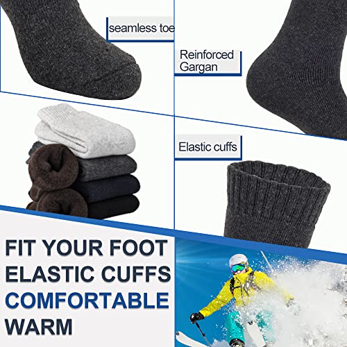 Josnown Socken Herren, 5 Paar Thermosocken WinterSocken mit Dicke Frotteesohle, Anti Schweiß, Atmungsaktives, Größe 39-45 thumbnail 3