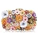 Milisente Women Clutches Colorful Flower Evening Bag Sequins Satin Evening Clutch