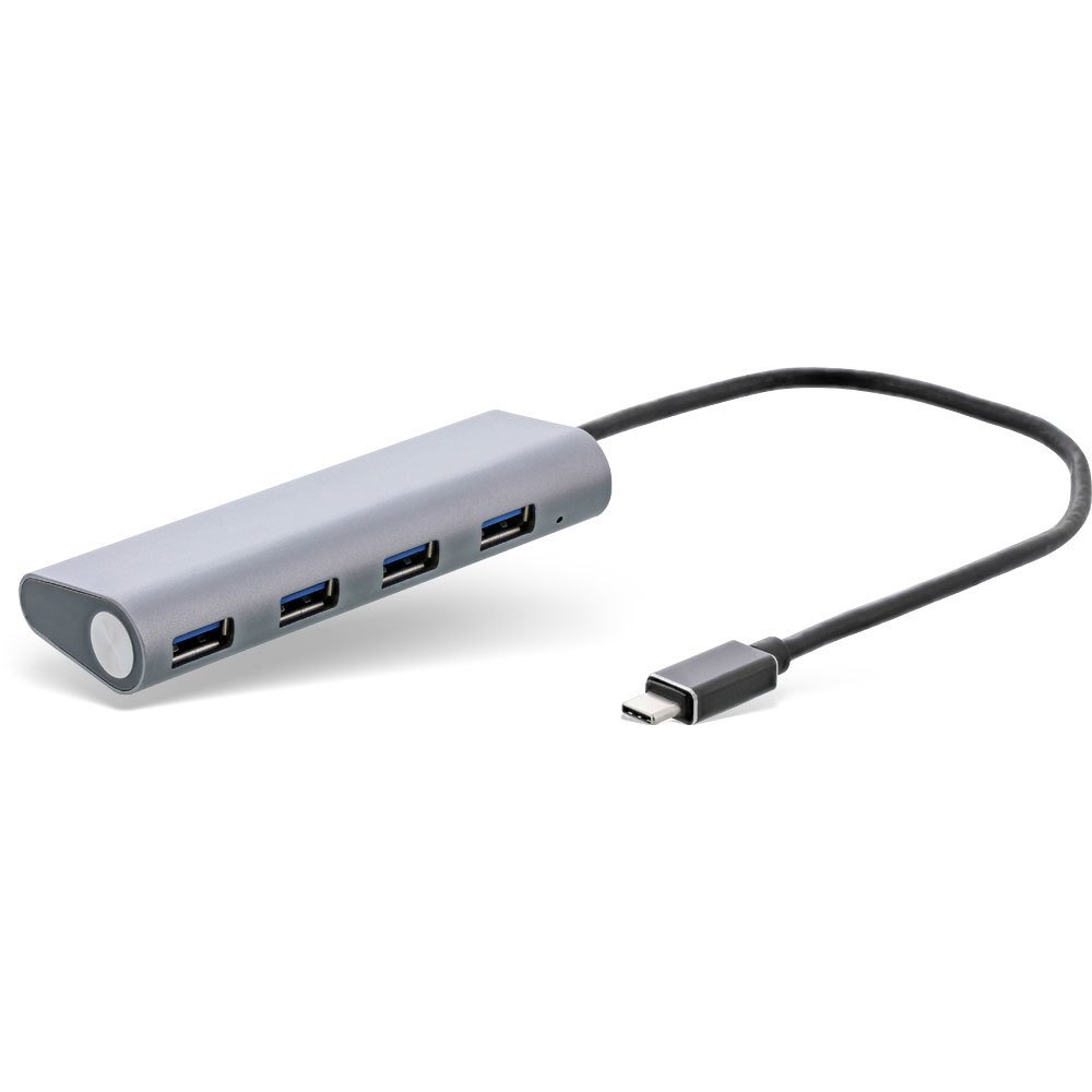 InLine 35392I USB 3.1 Hub, USB Type-C to 4 Port Type-A, Aluminium Housing, Silver, without Power Supply